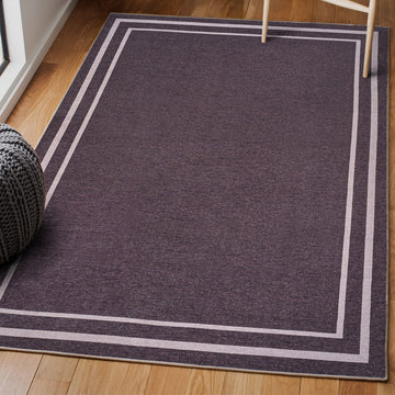 Sloane Classic 2-stripe Border Washable Area Rug